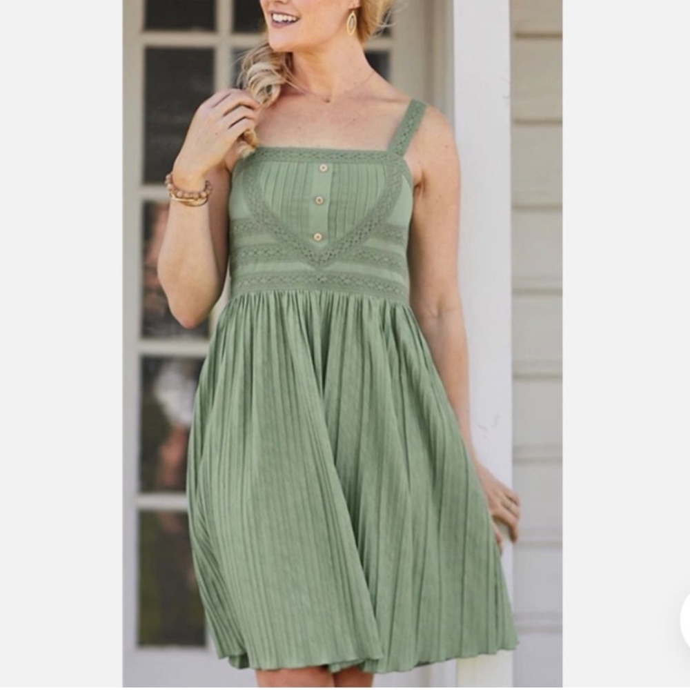 NWT Matilda Jane with JOANNA GAINES Elegant Sage Green Midi Dress